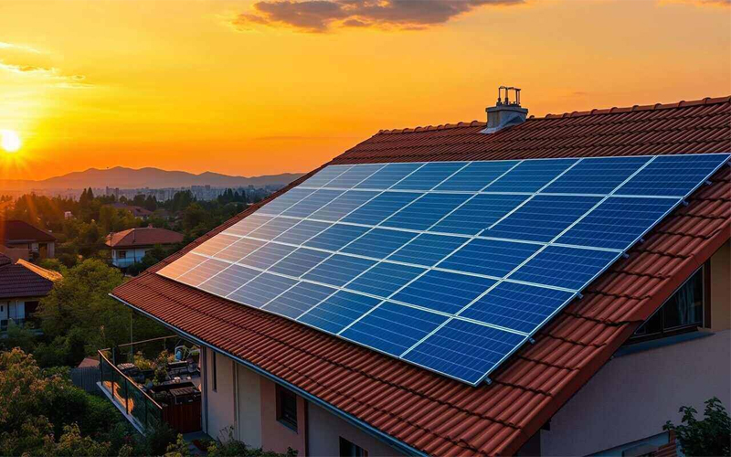 Residential rooftop solar installation